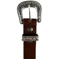 thumbnail image 2 of Western Style Mahogany Leather Belt 1.5" (38mm) wide (46), 2 of 7