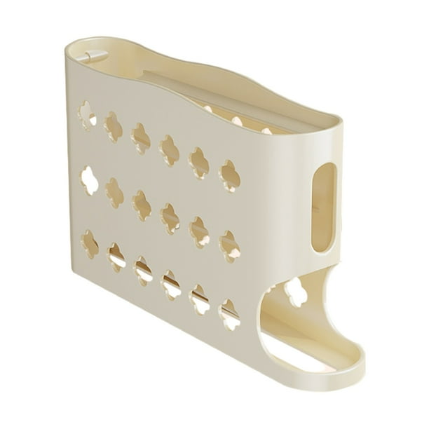Caja organizadora deslizante para cajones de 30 huevos con puerta lateral del refrigerador, apilable y a prueba de golpes, para refrigerador de cocina, contenedor de plástico para mantener frescos
