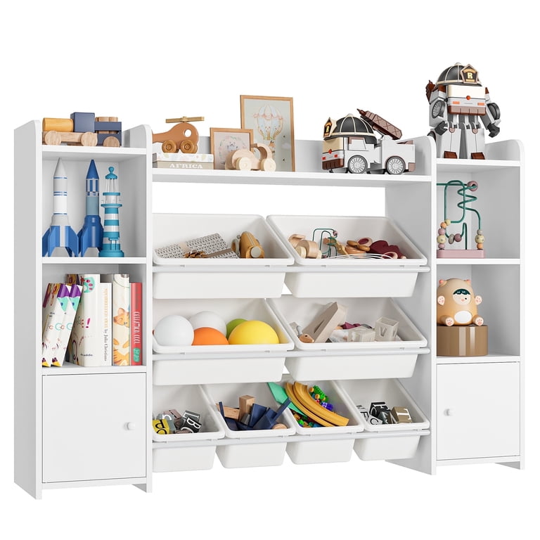 Homfa Kids Toy Organization Cubby Bookcase, White photo 8