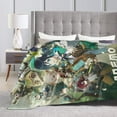 thumbnail image 4 of Genshin Impact Bed Blanket Air Conditioner Quilt Ultra Soft Flannel Blanket All Season Fuzzy Blanket Reversible Fluffy Plush Blanket 50"X40", 4 of 8