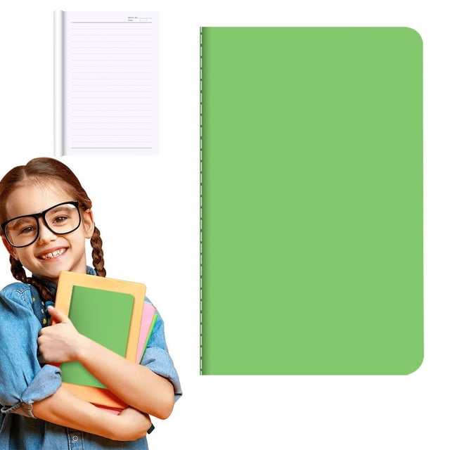 A6 Notebook Thickened Softcover Sewed Notebook Wear Smooth Writing Book 60 Pages Multi Color Portable Notebooks for Daily Note Taking,1Pcs(Green)