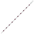 thumbnail image 3 of SZUL Women's Ruby and Natural Diamond Double Bar Link Bracelet in .925 Sterling Silver, 3 of 7