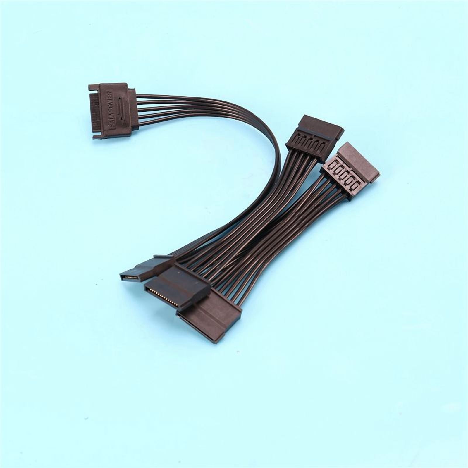 20X 15 Pin SATA Power Extension Hard Drive Cable 1 Male to 5 Female Power Supply Splitter Adapter Cable for DIY PC Sever