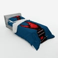 thumbnail image 3 of Ambesonne Indie Bedding Set 4 Pcs, Crab Claw Spiky Wristlets, Queen, Blue Red Black, 3 of 3