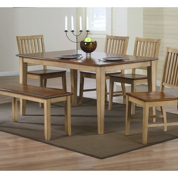 Rectangular Dining Table 60 Inch - Seats 7 - Modern Farmhouse Table for Kitchen or Dining Room