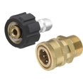 thumbnail image 1 of Tool Daily Pressure Washer Adapter Set, Quick Connect Kit, M22 14mm Swivel to M22 Metric Fitting, 5000 PSI, 1 of 5