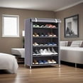 1pc 10-Layer Shoe Cabinet with Dust Cover, Non-Woven Space-Saving Shoe ...