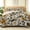 Yellow & White Daisy Bee, variant on Davulos Full/Queen Quilt Set with Shams,3 Pieces Blue Floral Lightweight Bedspread Coverlet,Reversible Bed Cover Floral Bedding Set for All Seasons