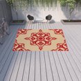 thumbnail image 2 of HomeRoots 507566 10 x 13 ft. Sand Oriental Stain Resistant Indoor & Outdoor Rectangle Area Rug, 2 of 5