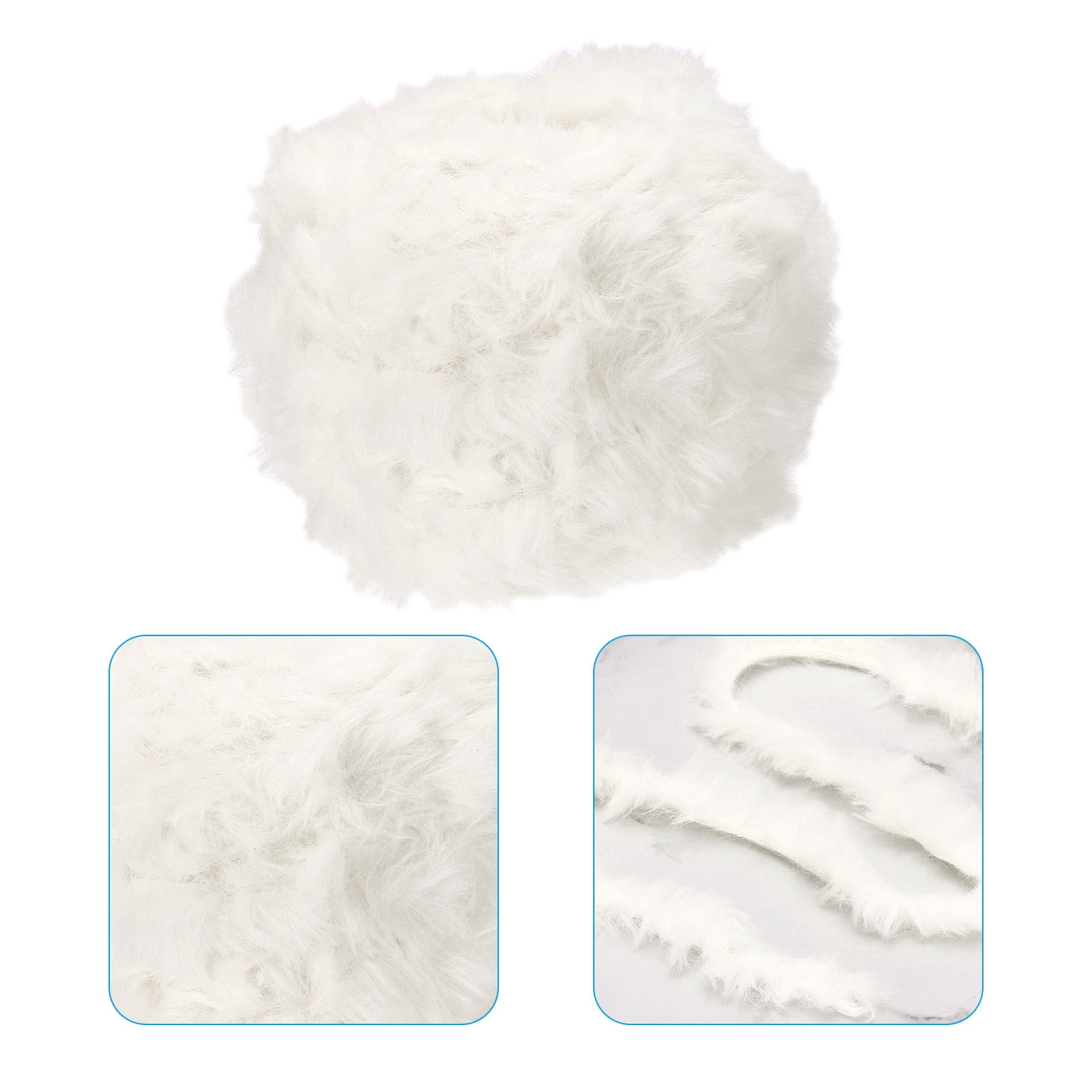 Uxcell 35yds Faux Fur Yarn,4 Skeins Fuzzy Yarn Crochet Fluffy Yarn Soft Chunky Polyester Plush Fur Eyelash,Beige White