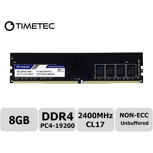Timetec Hynix IC 8GB DDR4 2400 MHz Non ECC Unbuffered 1.2V 288 Broches UDIMM Ordinateur de Bureau Mémoire Ram Module Mise à Niveau