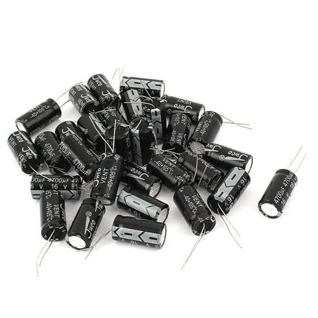 30Pcs 13 x 25mm Cylindrical Radial Electrolytic Capacitor 105C 4700uF 16V
