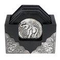 thumbnail image 2 of Estuche de Posavasos Cuadrado Set para Hogar Cocina Aislamiento del Calor Ornamento para Comedor Hotel Baoblaze Posavasos de madera, 2 of 8