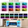 thumbnail image 2 of Blotout 94.5'' Fireplace TV Stand for 95/100''TV with 50'' Fireplace, LED Modern High Gloss Entertainment Center with Power Outlet, 4 Drawers, Adjustable Shelf, 2-Tier TV Console Cabinet, White, 2 of 9
