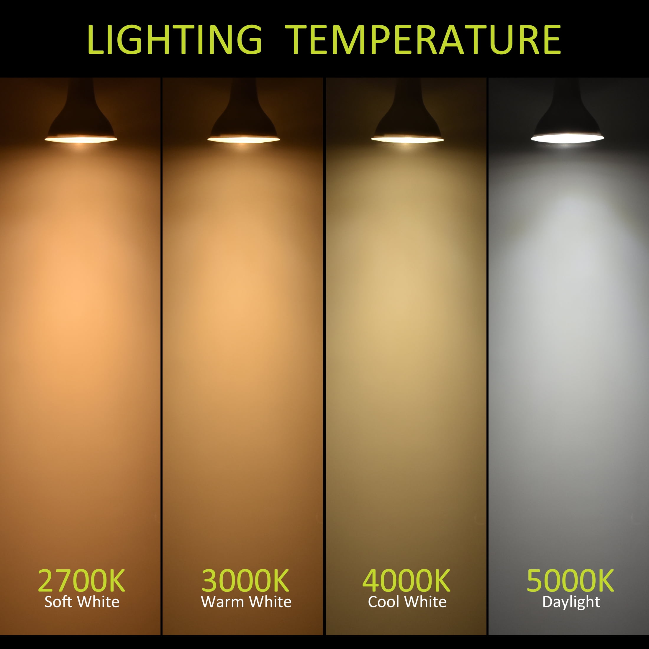 Green Watt PAR30 LED Bulb, 11-Watt (75W Equivalent) 5000K Daylight White, Dimmable, E26 Base (6-Pack)