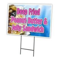 DEEP FRIED PEANUT BUTTER AND JELLY SANDWICH 12"x16" Yard Sign & Stake outdoor | Advertise Your Business | Stake Included Double Sided Image | Made in The USA