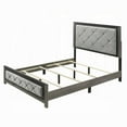 thumbnail image 3 of Joho Queen Bed with Gray Diamond Button Tufted Upholstery- Modern Gray, 3 of 6