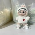 thumbnail image 3 of Ropa para muñecas Labubu de 17 cm, atuendo de monstruo, accesorios para sentarse, fiesta, sombrero con letras Labubu, suéter de amor, zapatos casuales ES06F, 3 of 5