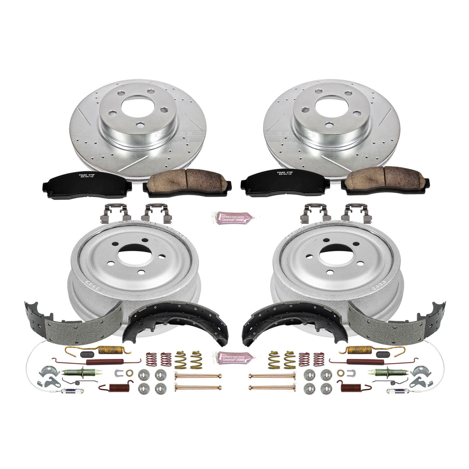 PowerStop Front and Rear Z23 Evolution Sport Brake Pad Rotor Drum and Shoe Kit Fits: FORD MAZDA Select Models K15005DK