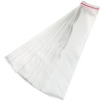 Onaparter 200Pcs Clear Long Cello Bags Self Sealing Thick Adhesive Bags for Pretzel Rods, Candy, Snack Pretzels Individual Bags (As Shown)