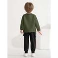 thumbnail image 5 of Hotiary 1-6Y Toddler Boys 2Pcs Long Pant Outfit Sets Kids Spring Fall Clothes Ribbed Long Sleeve Sweatshirt + Pants Outfits For Daily Wear, Birthday, School, Gift Idea, 5 of 8