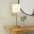 thumbnail image 6 of Evelyn&Zoe Moby Contemporary Metal Table Lamp with Swing Arm, Brass, 6 of 11