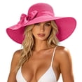 thumbnail image 3 of Karight Women's Wide Brim UPF 50+ Straw Sun Hat with Bow - Foldable Packable Summer Beach Hat with Chin Strap, 3 of 5