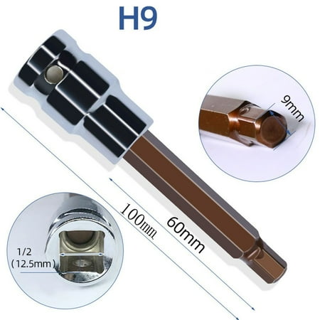 

Leke 1PC 1/2 Inch Drive Hex Socket Bit Screwdriver Bits Hand Tools H3 H4 H5 H6 H7 H8