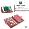 thumbnail image 5 of iPhone 8 Wallet Case, iPhone 7 Case, Dteck Multi-function 2 in 1 PU Leather Zipper 11 Card Slots Card Slots Money Pocket Clutch Wallet Case Detachable Magnetic Cover, Red, 5 of 7