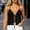 Black, variant on Molidfa Women's Halter V-Neck Sleeveless Tie Front Ruched Flowy Summer Cami Lightweight Breezy Resort Top