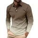 thumbnail image 1 of Blusa y camisa de manga larga con cuello vuelto para hombre, informal, a la moda, con estampado de rayas y botones, de poliéster., 1 of 7