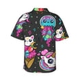 thumbnail image 3 of Daiia Cat Icecream Hawaiian Shirt for Men Gentle Cotton Regular Short Sleeve Casual-Medium, 3 of 9