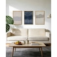 thumbnail image 3 of SHENIFY Large 24x36in3pcs Natural Framed Navy Blue Abstract Wall Art Modern Neutral Minimalist Wooden Pastel Boho Wall Decor Farmhouse Rustic Art Painting Home Decor, 3 of 8