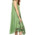 thumbnail image 3 of Sakkas Watercolor Palm Tree Tank Caftan Short Dress - Dark Green - One Size, 3 of 4