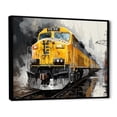 thumbnail image 2 of Designart "Geometric Momentum Yellow and Grey Train II" Transportation Floater Framed Wall Decor, 2 of 7