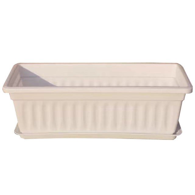 Dosaele Window Box Planter Vegetable Growing Box 17/19 Inches Rectangular Planters Box with Drainage Holes and Trays for Windowsill Decor Outdoor Indoor