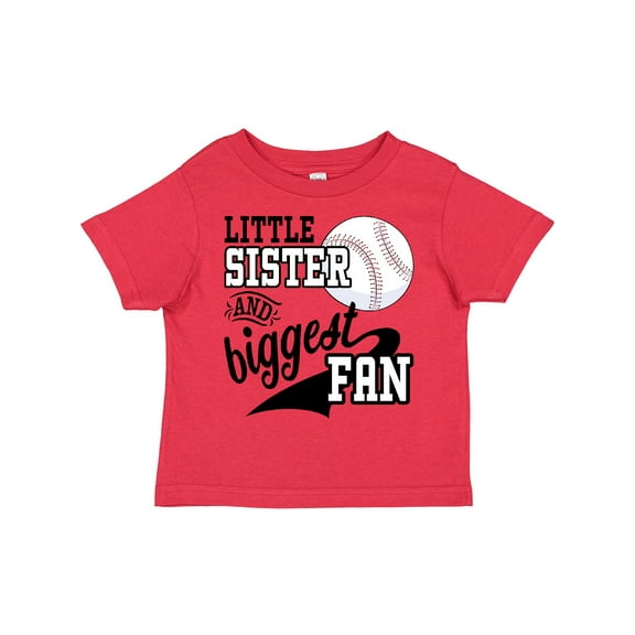 Inktastic Little Sister and Biggest Baseball Fan Girls Toddler T-Shirt