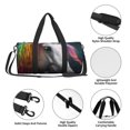 thumbnail image 4 of Fotbe Colorful Haired White Horse Bolsa Deportiva de Lona Plegable con Estampado, Bolsa de Gimnasio con Bolsillo Seco/Húmedo, Bolsa de Viaje Ultraligera de Gran Capacidad, 4 of 6