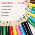 thumbnail image 3 of Uxcell 6 Pcs Wooden Colored Pencils, Short Oil Based Colored Pencils for Artists Teachers Adults Coloring Books Painting Sketching Drawing, Light Green/Light Blue/Yellow, 3 of 6