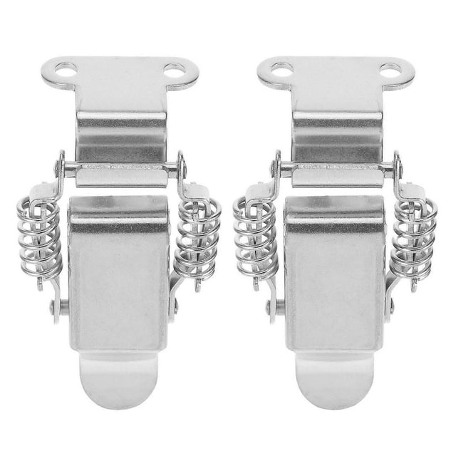 4pcs Stainless Steel Clasp: Spring Loaded Toggle Buckle - Right Angle Trunk Latch for Cabinet Boxes Suitcase Wood Case & Chest