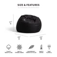 thumbnail image 3 of Big Joe Dot Bean Bag Chair, Peat Black Gabardine, Smooth Polyester Blend, 2 feet, 3 of 7