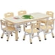thumbnail image 1 of Para niños' mesa y 6 - chair set height - adjustable feature, superficie grafiti | 47.2x23.6 pulgadas | detachable almacenamiento box | durable, safe & bpa - free materials | non - slip feet |..., 1 of 8