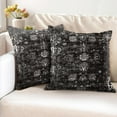 thumbnail image 2 of Boho Black Throw Pillow Covers 16x16 inch Set of 2, Bohemian Persian Carpet Double Sided Pattern Soft Plush Cushion Cover for Couch Sofa Bed Decorative, Only Pillowcase (No Insert), 2 of 6