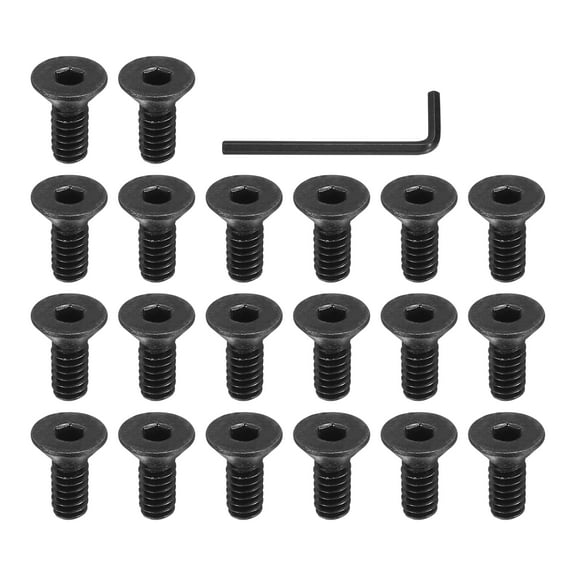 3/16-24 x 1/2 Inch Flat Head Socket Cap Screws Hex Socket Drive Machine Screws UNC Coarse Full Thread Black 20 Pcs