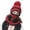 H-Red, variant on Plush Lined Hood Beanie with Integrated Scarf, Windproof Coldproof Knitted Warm Headwear for Women, One Size Bomber Hats