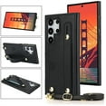 thumbnail image 2 of CCSmall for Samsung Galaxy S24 Ultra Case with stand for Women, Crossbody Lanyard & Wristlet Strap Case Phone Cover for Samsung Galaxy S24 Ultra KB Black, 2 of 8
