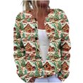 thumbnail image 2 of LOVZFMLL Cardigan for Women's Casual Christmas Printed Knitted Cardigan Button Up Jacket Coat, 2 of 5