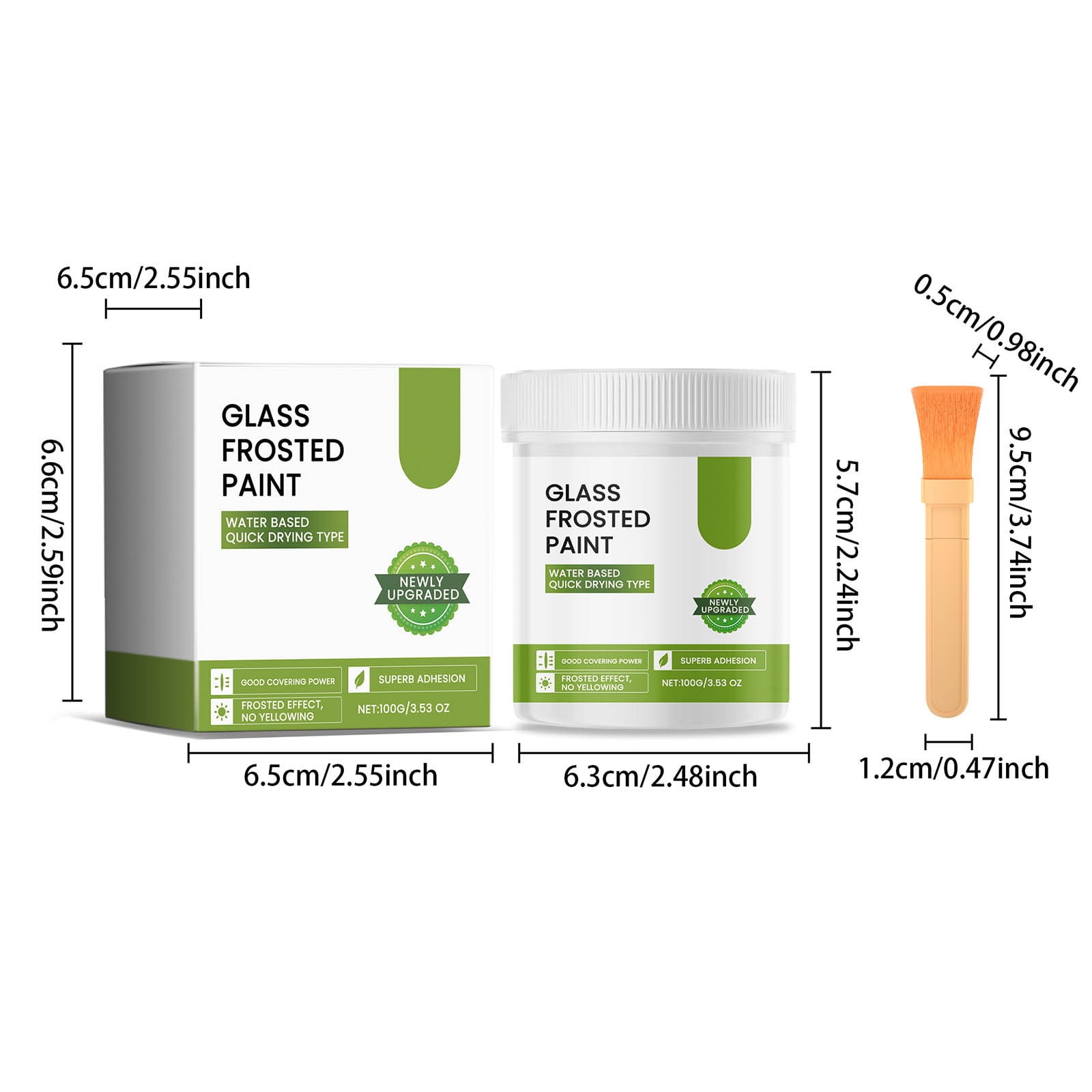 Cadorn Matte Frosted Glass Paint (with Brush) - Privacy - Protecting, UV - Resistant Coating for Windows & Doors