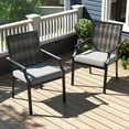 thumbnail image 2 of Costway Patio Wicker Chairs Set of 2 Stackable Rattan Armchairs with Removable Cushions, 2 of 8