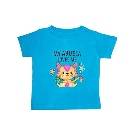 

Inktastic My Abuela Loves Me with Cute Kitten and Flowers Gift Baby Boy or Baby Girl T-Shirt